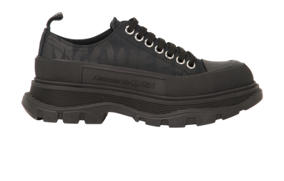 Alexander McQueen Tread Graffiti Trainers, &pound;175, Shoes, Black, Canvas, Front view