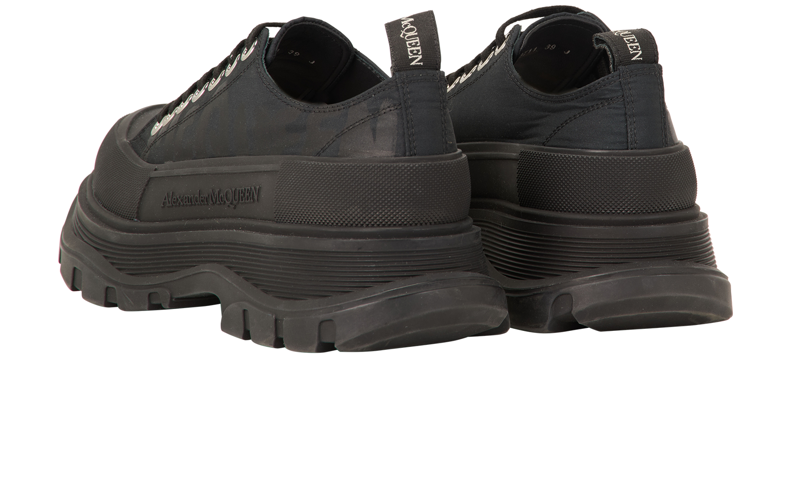 Alexander McQueen Tread Graffiti Trainers, &pound;175, Shoes, Black, Canvas, Back view
