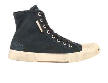 Balenciaga Paris High Top Trainers, &pound;220, Shoes, Black, Canvas, Front view