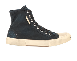 Balenciaga Paris High Top Trainers, Canvas, Black, UK7, B, 2*