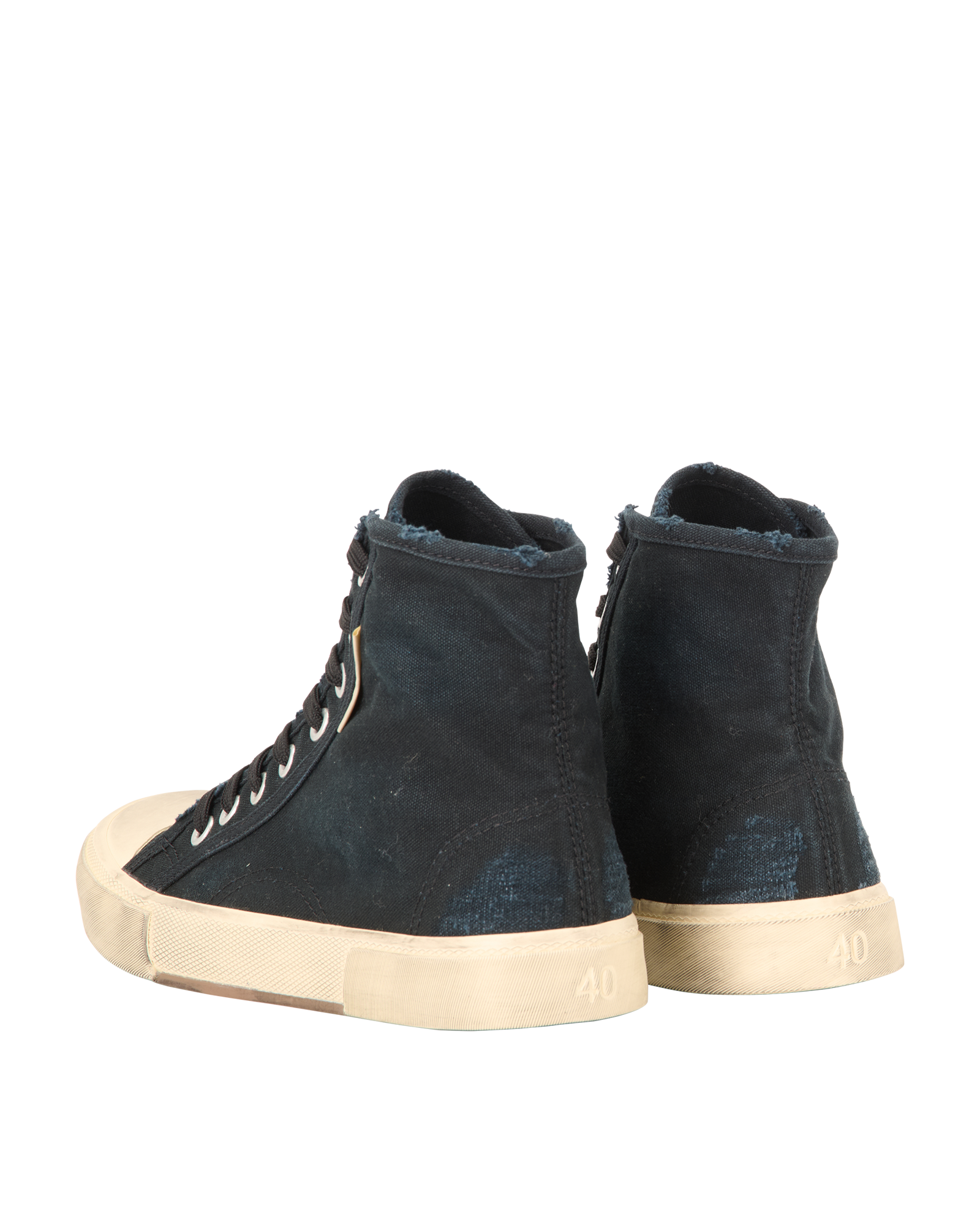 Balenciaga Paris High Top Trainers, &pound;220, Shoes, Black, Canvas, Back view