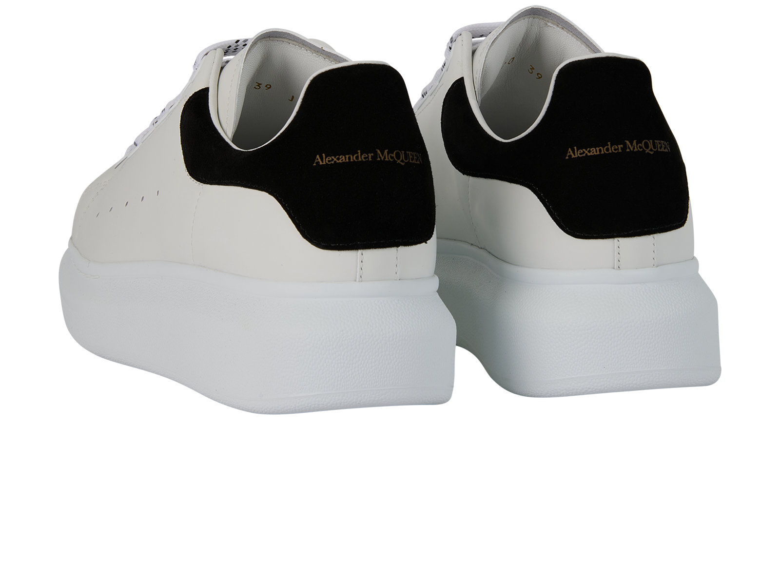 Alexander McQueen Oversized Trainers, &pound;220, Shoes, White, Leather, Back view