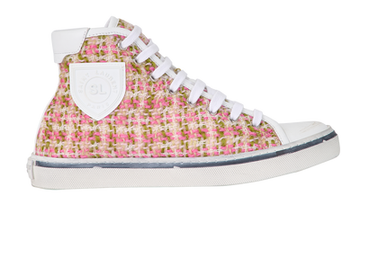 Saint Laurent Distressed-Effect Bedford Trainers, front view