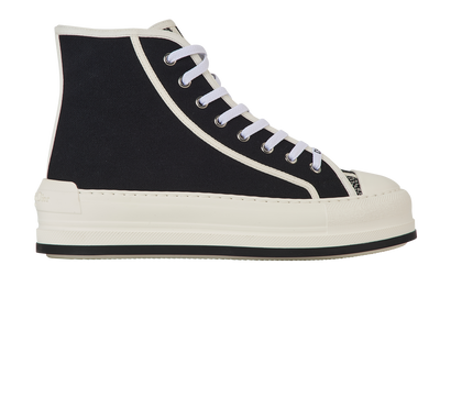 Christian Dior Walk'N'Dior Platform Trainers, &pound;395, Shoes, Blue, Canvas, Front view