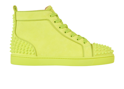 Christian Louboutin Lou Spikes, £295, Shoes, Yellow, Suede, Front view