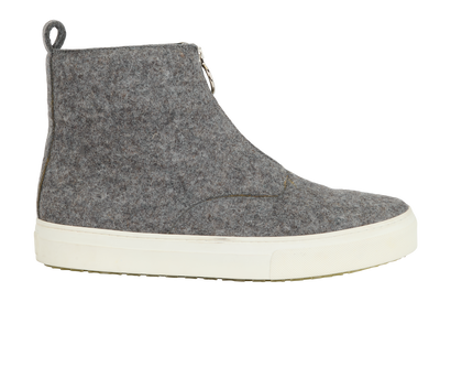 Celine Zip Up High Top Trainers, £190, Shoes, Grey, Fabric, Front view