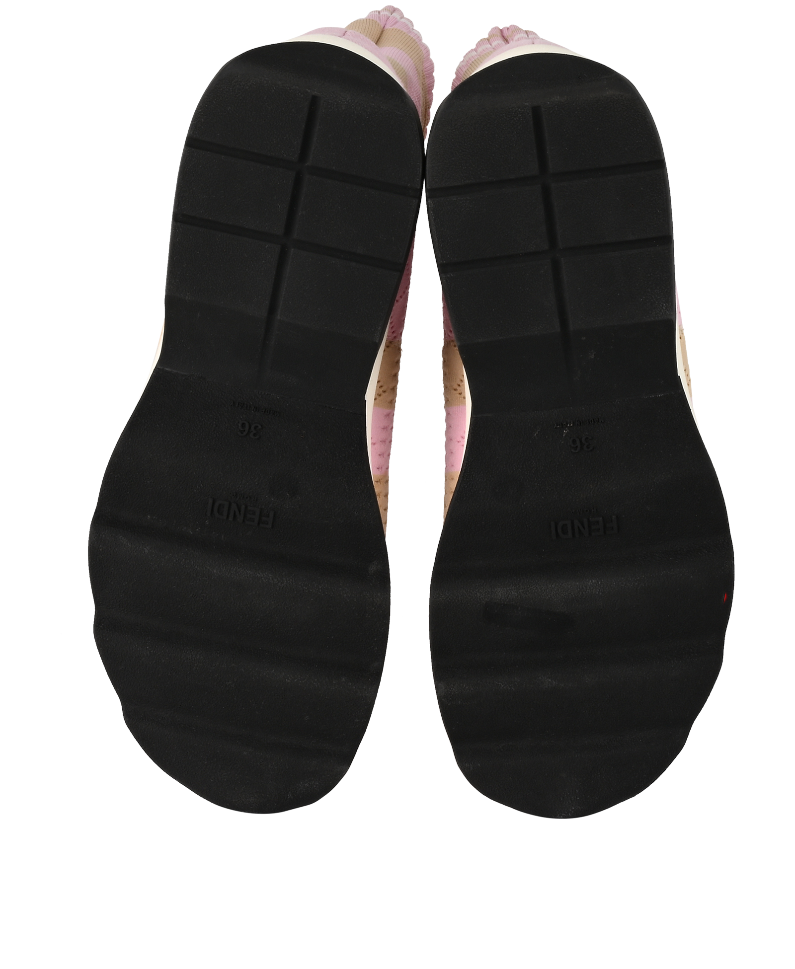 Fendi Bow Sock Trainers, &pound;250, Shoes, Beige/Pink, Fabric, Top view