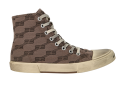 Balenciaga Paris High Top Trainers, Mens, Canvas, Brown, UK7, DB/B, 3*
