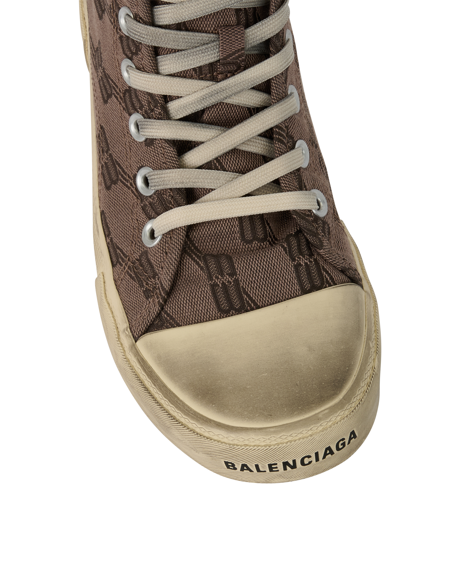 Balenciaga Paris High Top Trainers, &pound;250, Shoes, Brown, Canvas, Other view