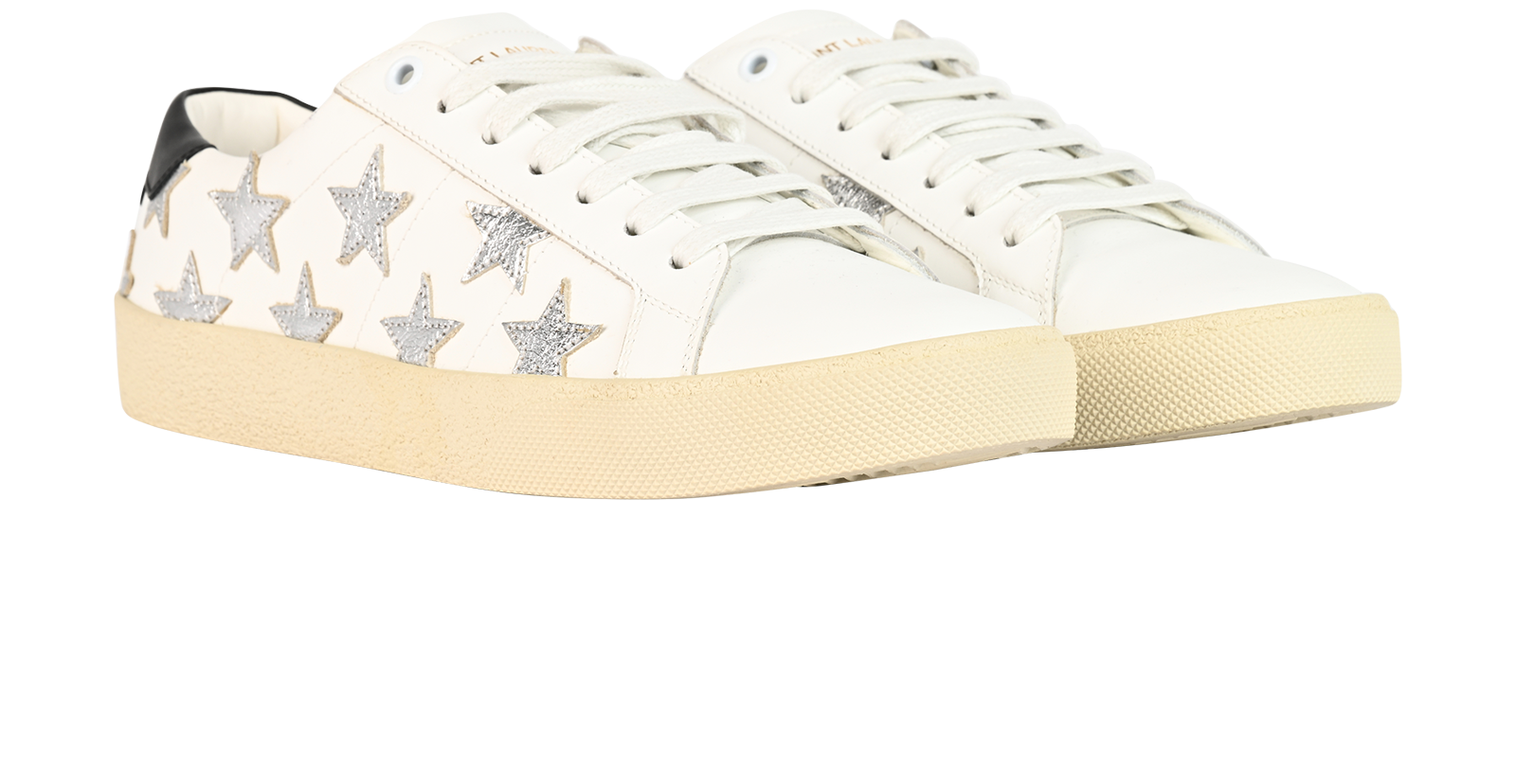 Saint Laurent Star Trainers, &pound;260, Shoes, White, Leather, Side view