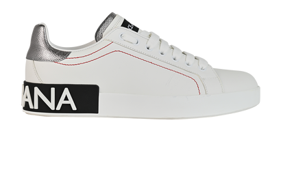 Dolce & Gabbana Portofino Trainers, £295, Shoes, White, Leather, Front view