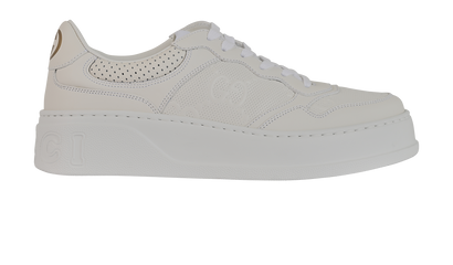Gucci GG Embossed Trainers, £350, Shoes, White, Leather, Front view