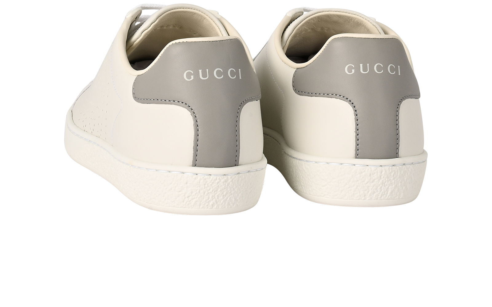 Gucci Ace Trainers, &pound;295, Shoes, Grey/White, Leather, Back view