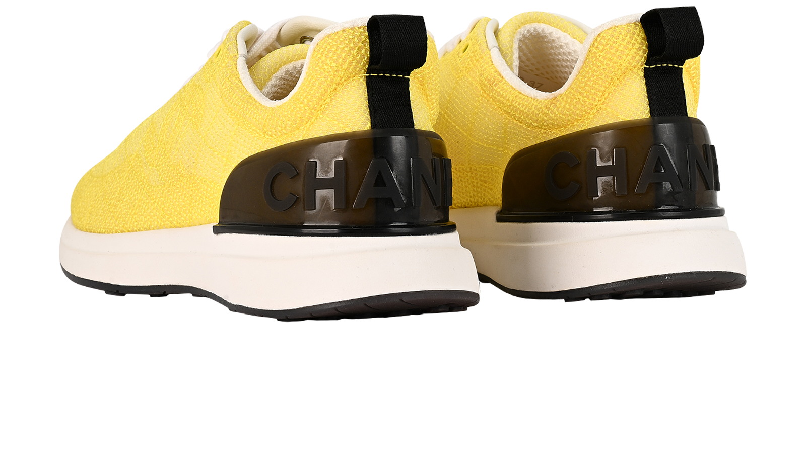 Chanel Trainers, &pound;395, Shoes, Yellow, Fabric, Back view