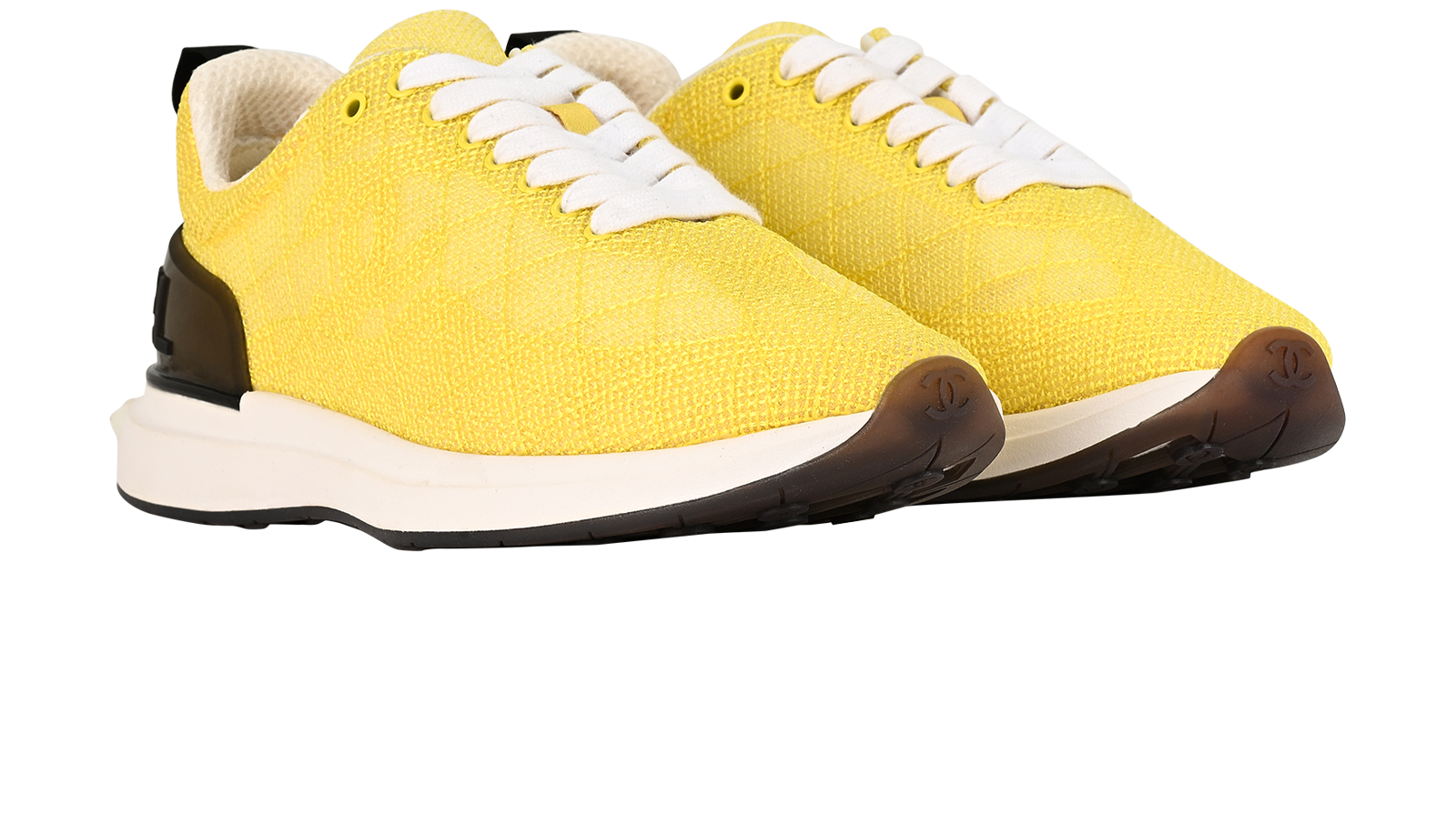 Chanel Trainers, &pound;395, Shoes, Yellow, Fabric, Side view