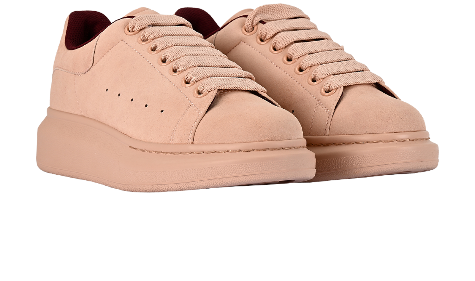 Alexander McQueen Oversized Trainers, &pound;190, Shoes, Pink, Suede, Side view
