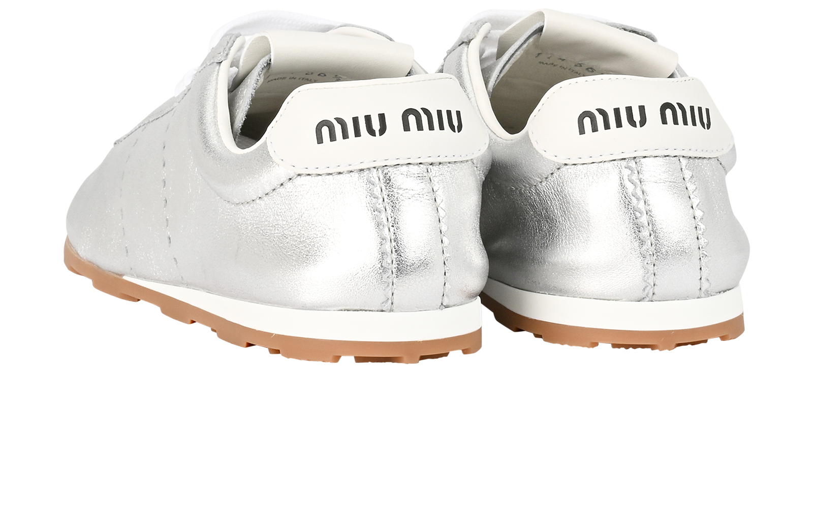Miu Miu Low Top Trainers, &pound;350, Shoes, Silver, Leather, Back view