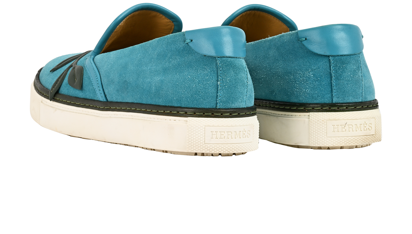 Hermes Slip On Trainers, &pound;180, Shoes, Blue, Suede, Back view