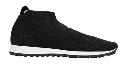 Jimmy Choo Norway Sock Trainers, &pound;190, Shoes, Black, Fabric, Front view
