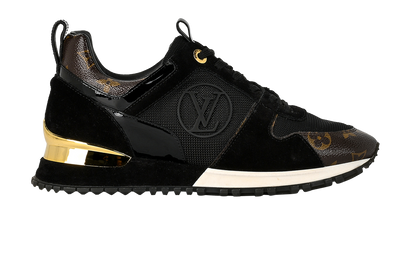 Louis Vuitton Run Away Trainers, &pound;495, Shoes, Black, Canvas/Suede, Front view