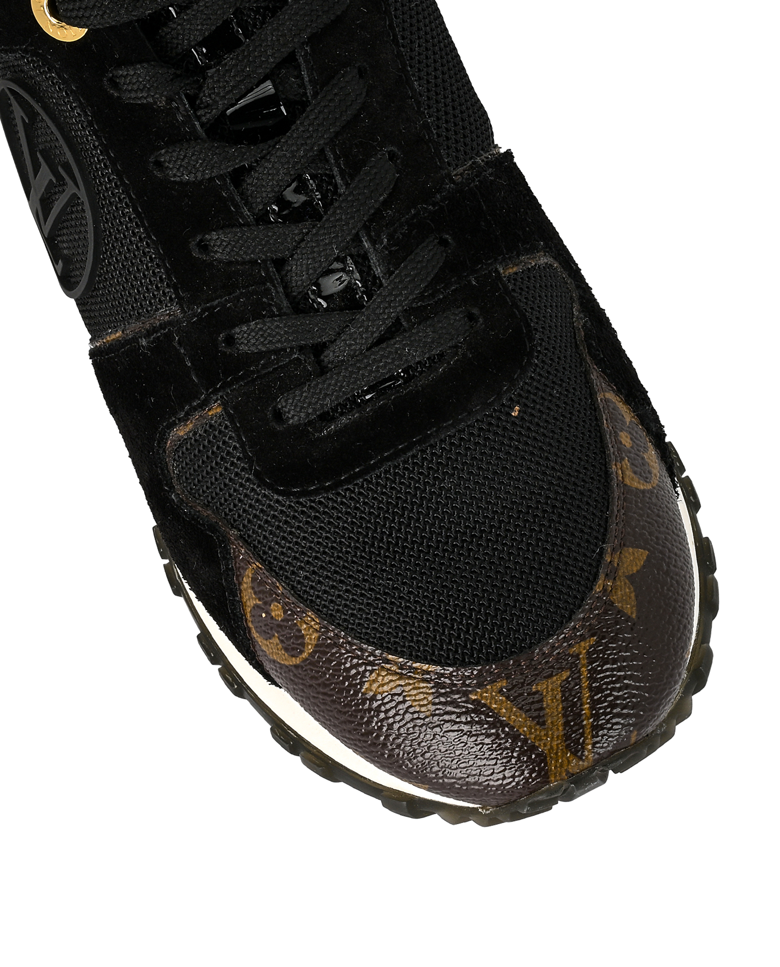 Louis Vuitton Run Away Trainers, &pound;495, Shoes, Black, Canvas/Suede, Other view