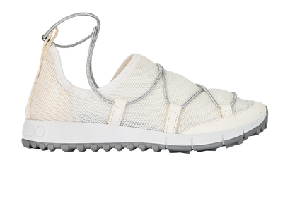 Jimmy Choo Andrea Trainers, &pound;160, Shoes, Silver/White, Mesh, Front view