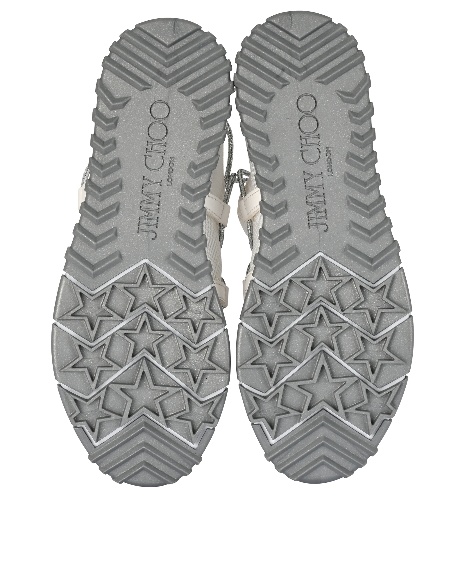 Jimmy Choo Andrea Trainers, &pound;160, Shoes, Silver/White, Mesh, Top view