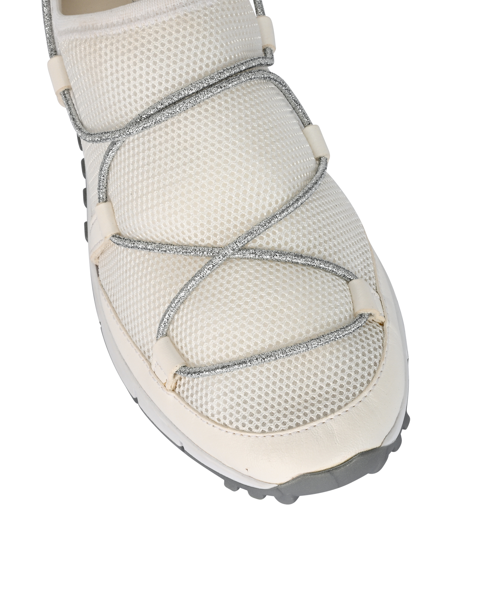 Jimmy Choo Andrea Trainers, &pound;160, Shoes, Silver/White, Mesh, Other view