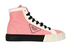 Prada Double Wheel High Top Trainers, Canvas, Pink, UK4.5, B, 2*