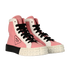 Prada Double Wheel High Top Trainers, &pound;320, Shoes, Black/Pink/White, Canvas/Rubber, Side view