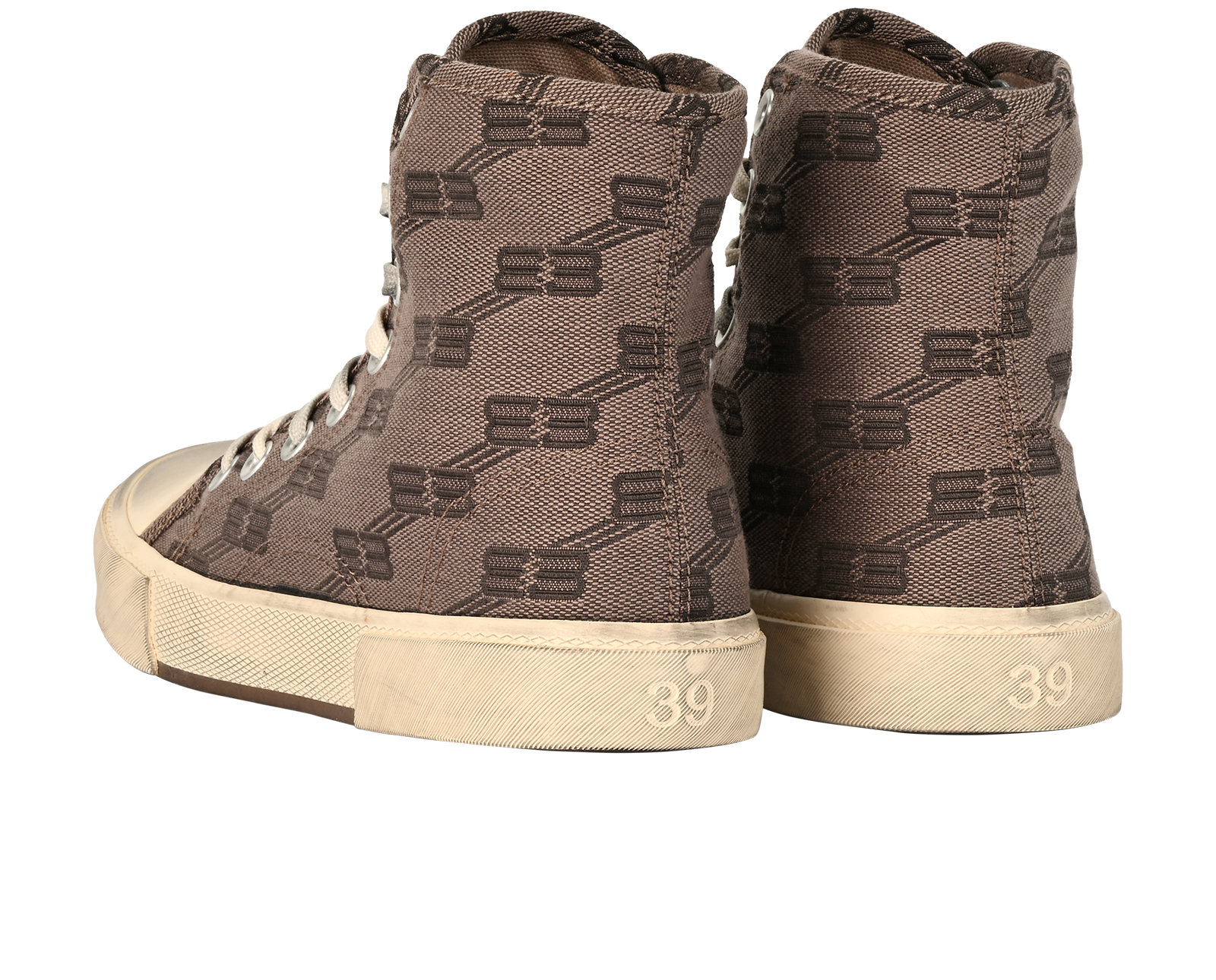 Balenciaga  Paris BB Jacquard Trainers, &pound;230, Shoes, Brown, Canvas, Back view