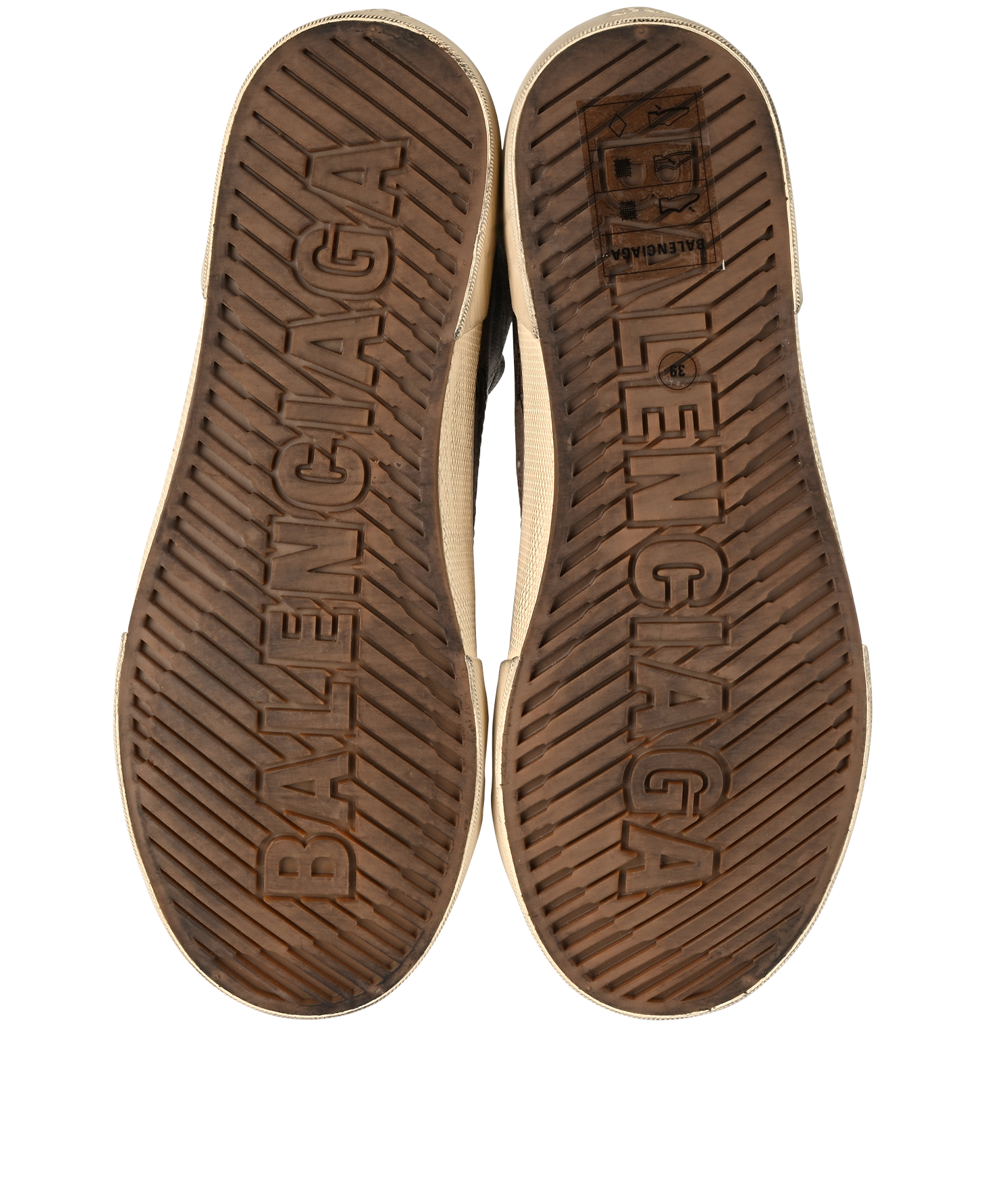 Balenciaga  Paris BB Jacquard Trainers, &pound;230, Shoes, Brown, Canvas, Top view