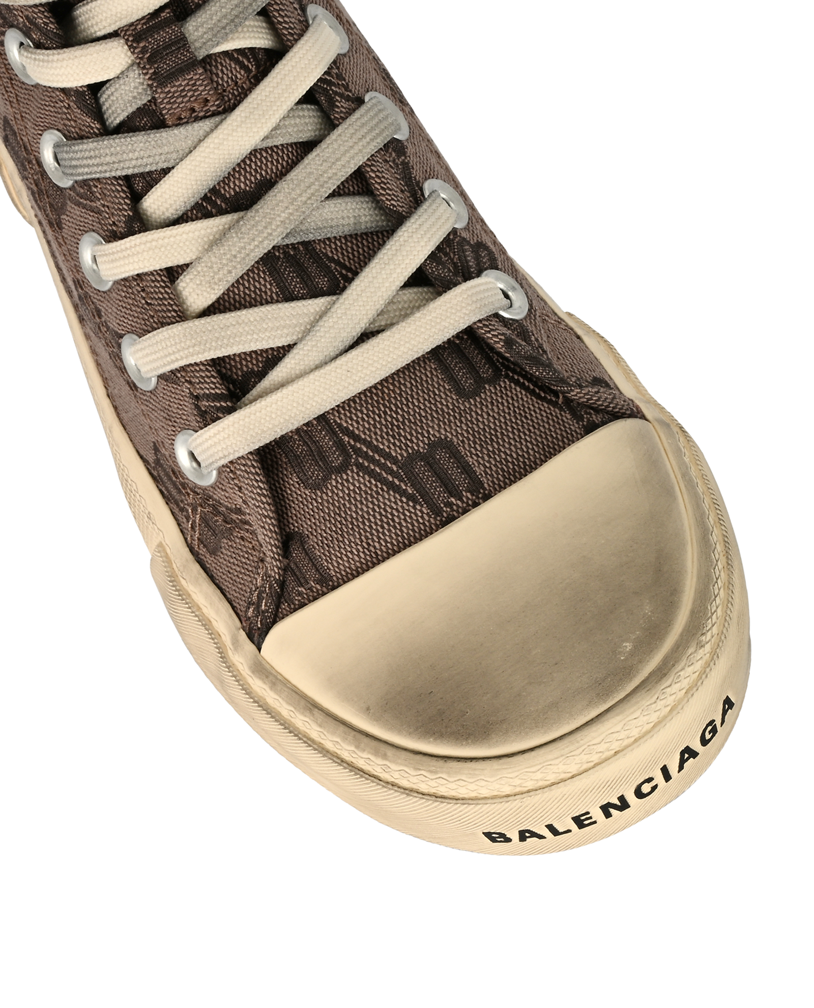 Balenciaga  Paris BB Jacquard Trainers, &pound;230, Shoes, Brown, Canvas, Other view