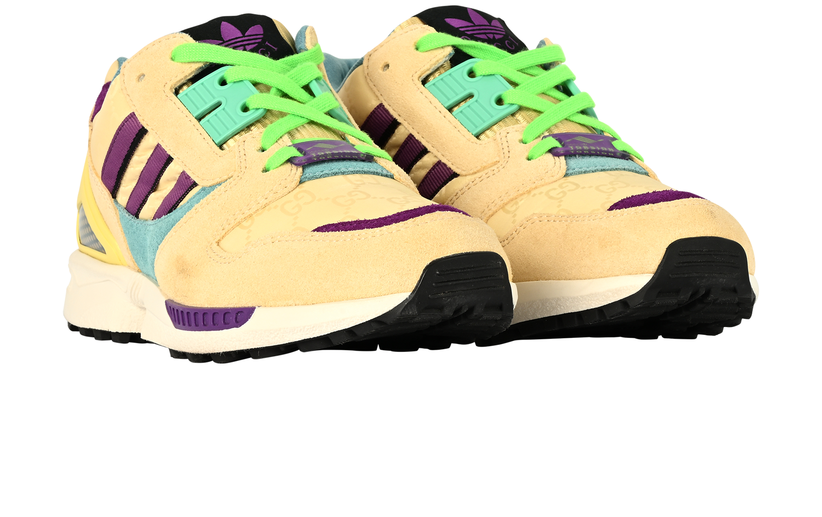 Gucci X Adidas Torsion Trainers, &pound;295, Shoes, Beige/Purple, Fabric/Suede, Side view