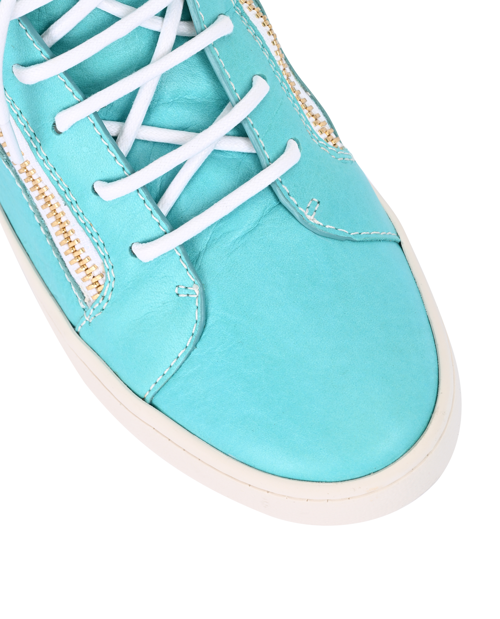 Giuseppe Zanotti Double Zipped Trainers, &pound;220, Shoes, Blue, Leather, Other view