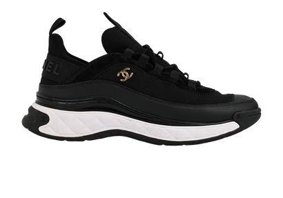 Chanel Low Top Trainers, &pound;450, Shoes, Black, Fabric, Front view