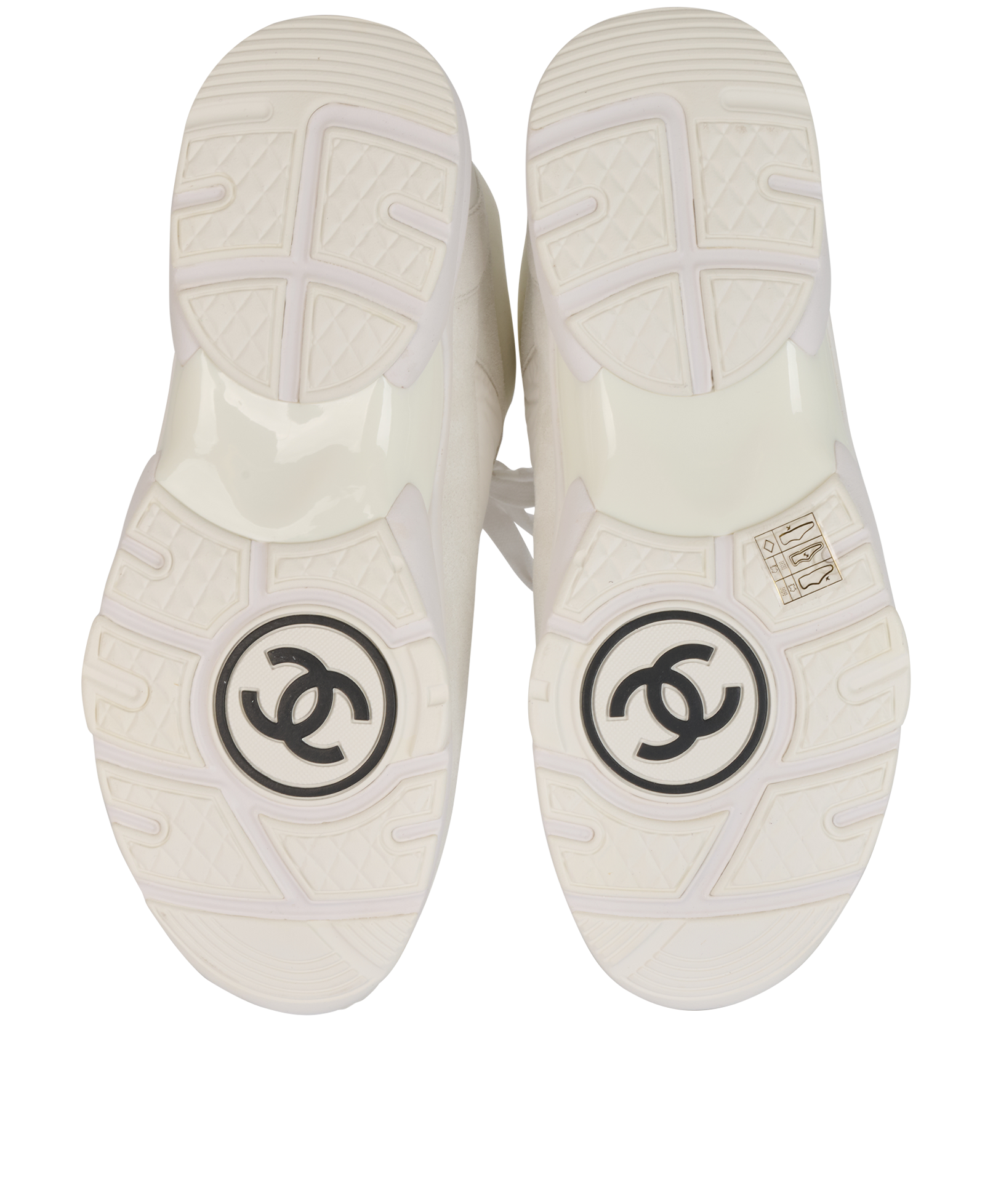 Chanel CC Trainers, &pound;450, Shoes, White, Fabric/Leather, Top view
