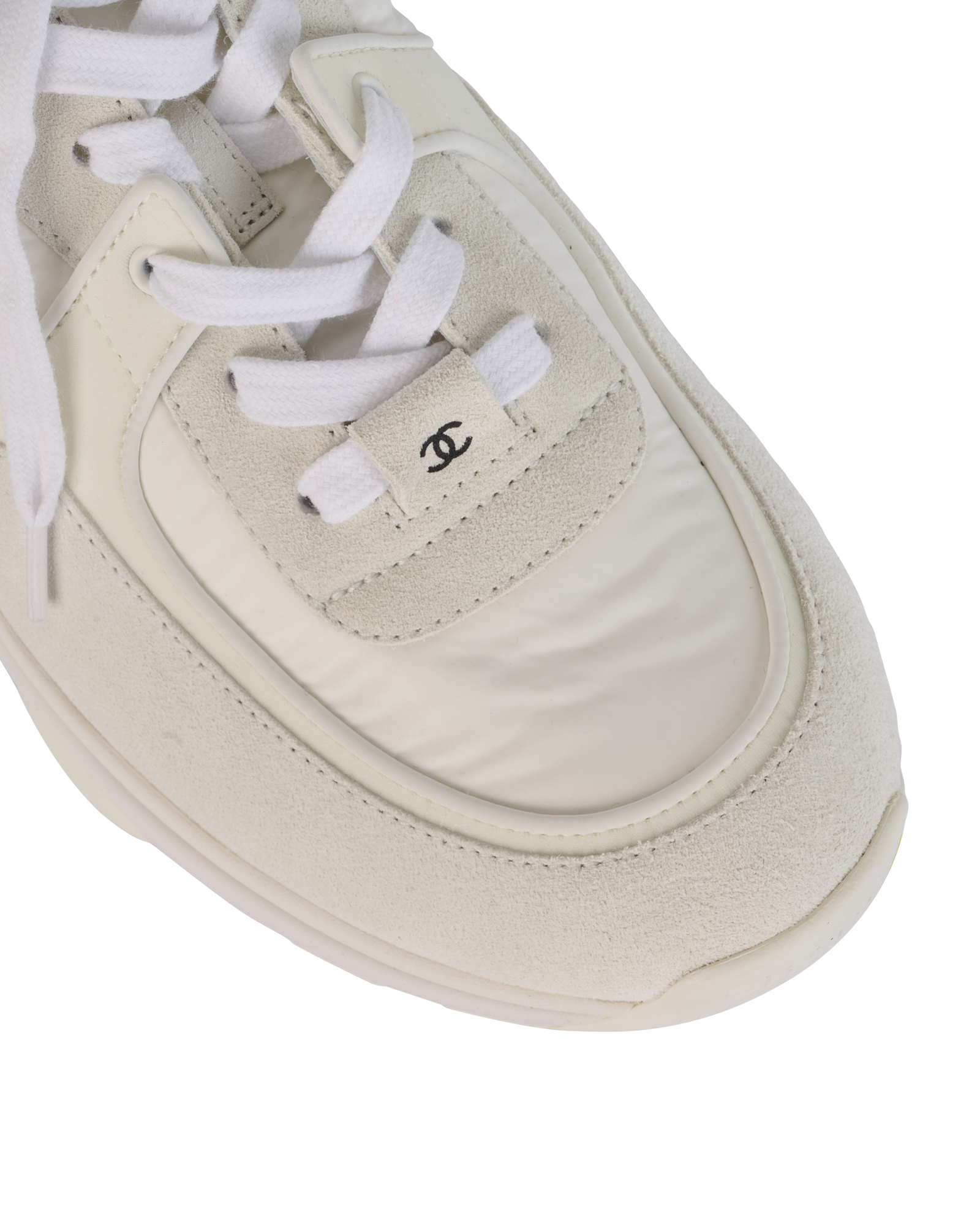 Chanel CC Trainers, &pound;450, Shoes, White, Fabric/Leather, Other view