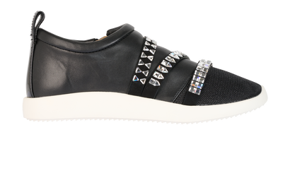 Giuseppe Zanotti Rhinestones Trainers, &pound;160, Shoes, Black, Leather, Front view