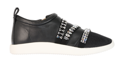 Giuseppe Zanotti Rhinestones Trainers, Leather, Blk, UK5, B/DB, 3*