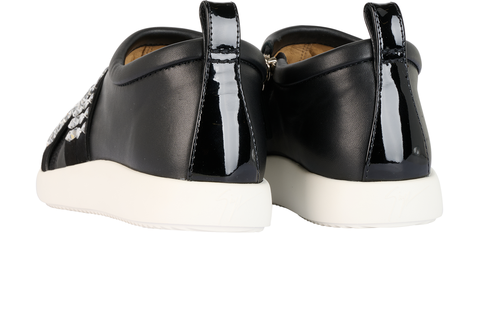 Giuseppe Zanotti Rhinestones Trainers, &pound;160, Shoes, Black, Leather, Back view