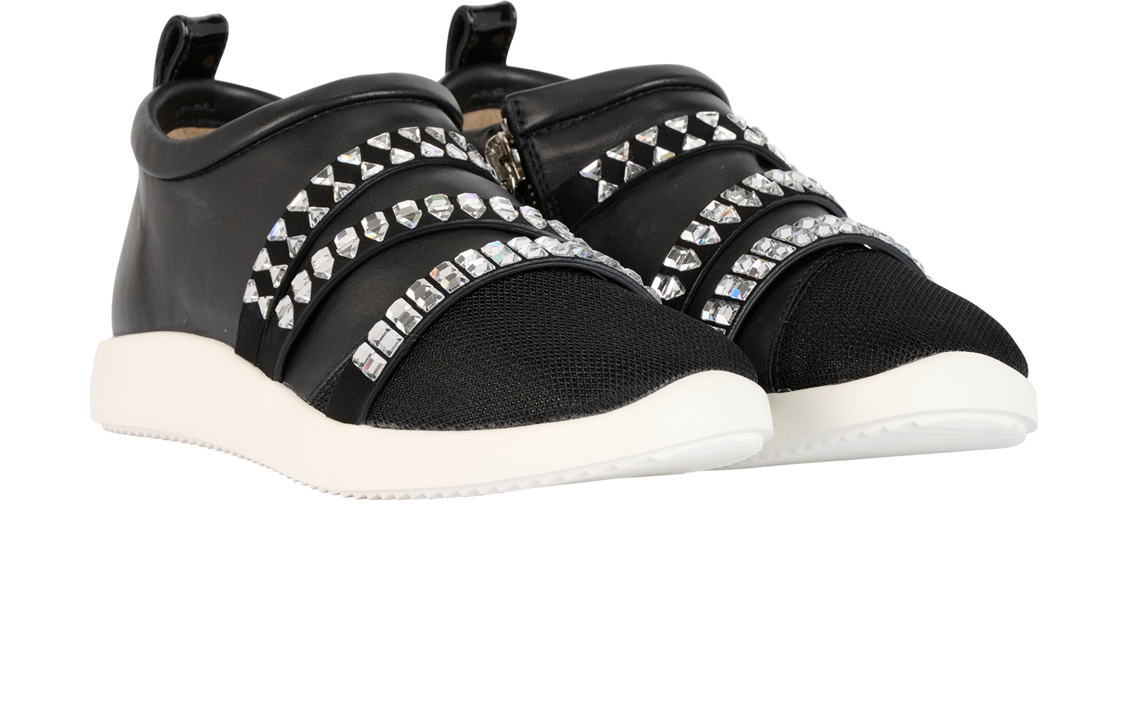 Giuseppe Zanotti Rhinestones Trainers, &pound;160, Shoes, Black, Leather, Side view