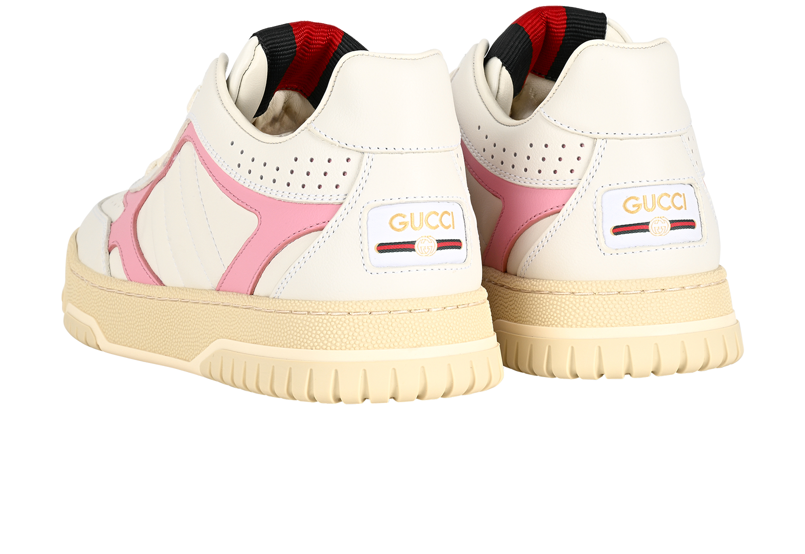 Gucci Re-Web Trainers, &pound;350, Shoes, Pink/White, Leather, Back view