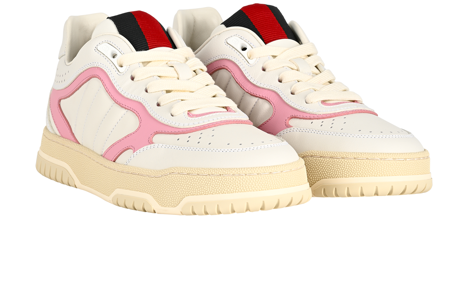 Gucci Re-Web Trainers, &pound;350, Shoes, Pink/White, Leather, Side view