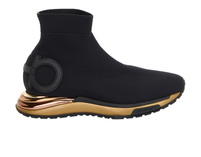 Salvatore Ferragamo Gardena Trainers, &pound;250, Shoes, Black, Fabric, Front view