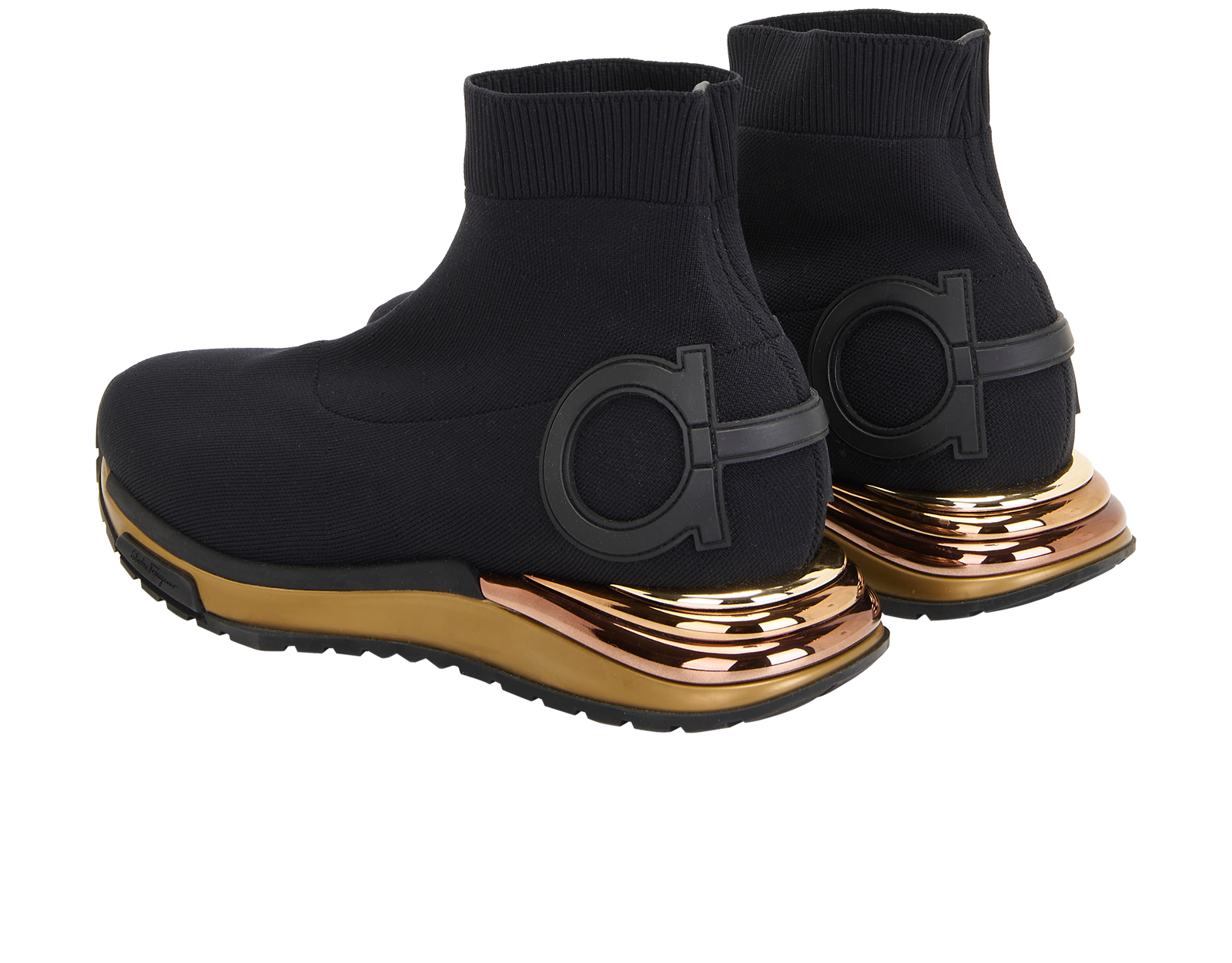 Salvatore Ferragamo Gardena Trainers, &pound;250, Shoes, Black, Fabric, Back view