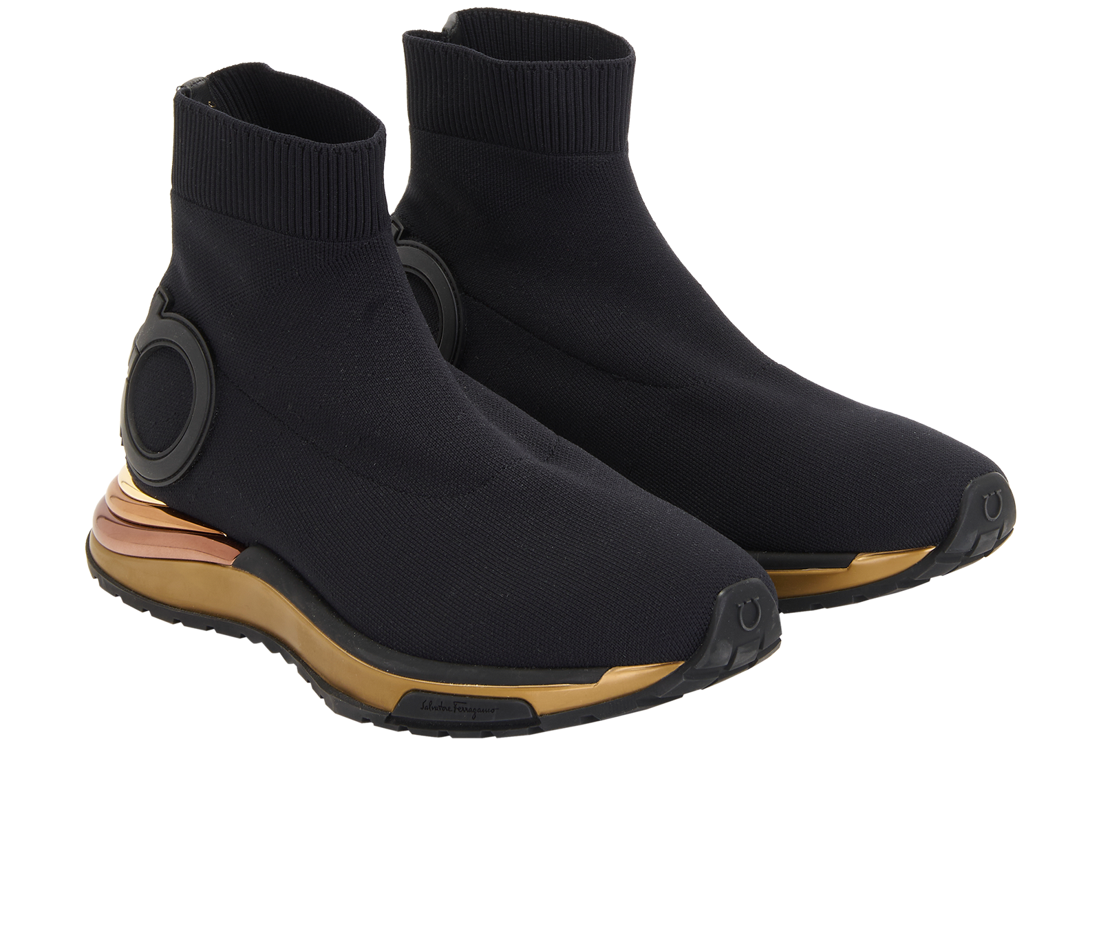 Salvatore Ferragamo Gardena Trainers, &pound;250, Shoes, Black, Fabric, Side view