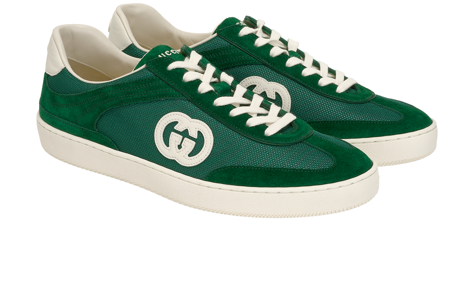 Gucci G74 Trainers, &pound;395, Shoes, Green, Suede, Side view