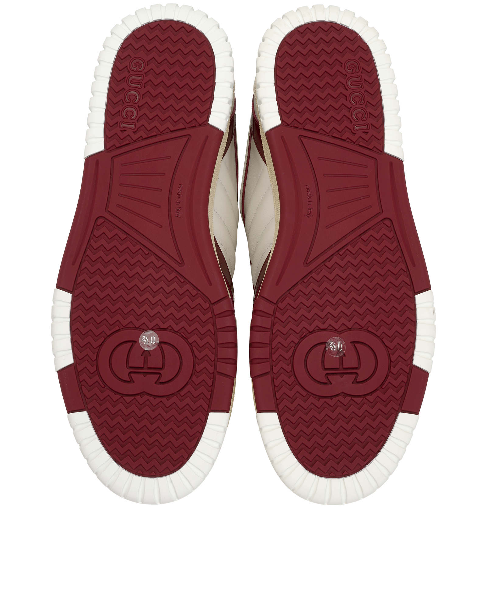 Gucci Re-Web Low-Top Trainers, &pound;350, Shoes, Burgundy/White, Leather, Top view