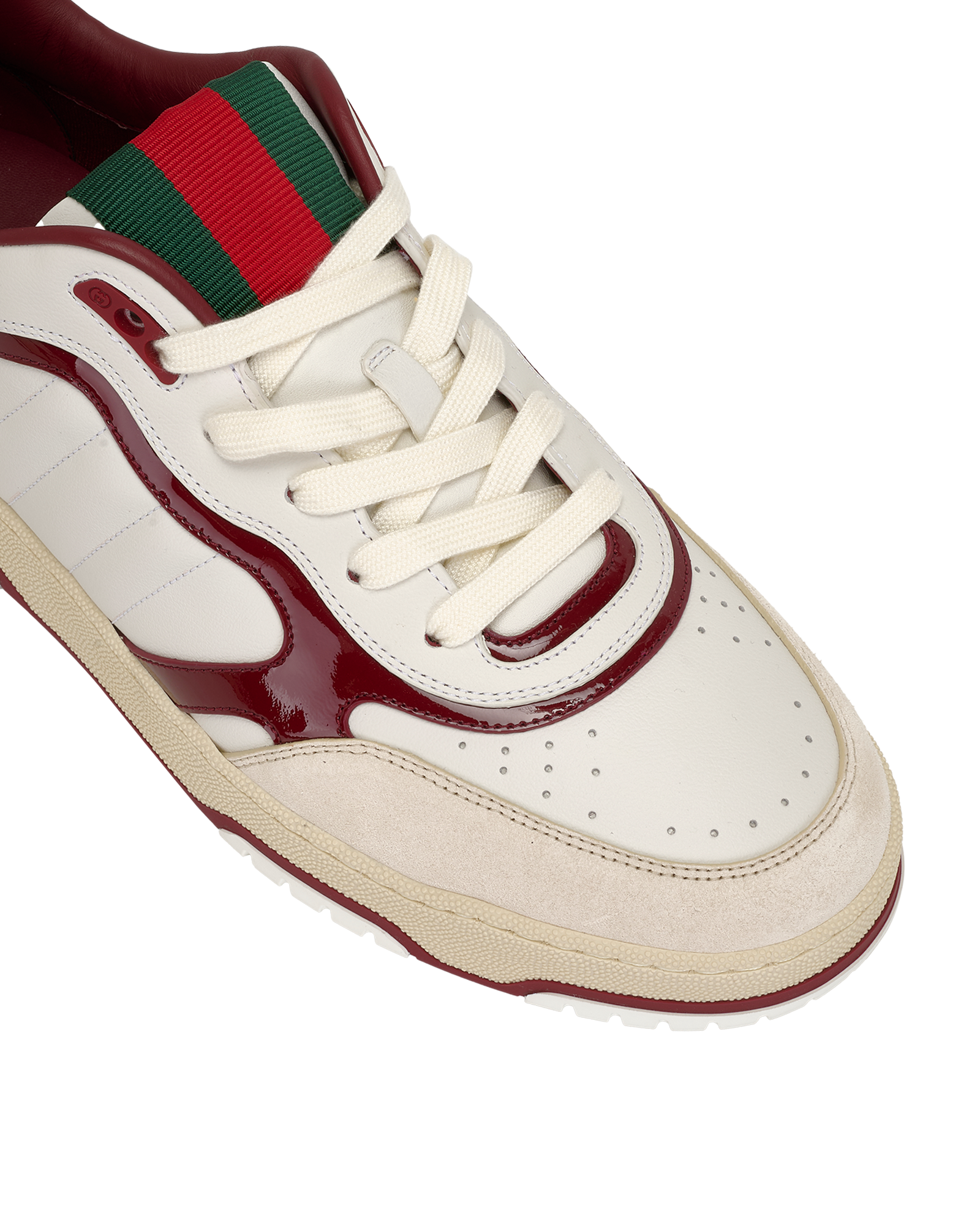 Gucci Re-Web Low-Top Trainers, &pound;350, Shoes, Burgundy/White, Leather, Other view
